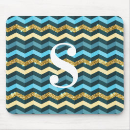 Minimalistisk modern chevron glittermonogram musmatta