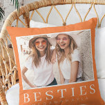 Minimalistisk Modern Chic Bästa Vänner BFF Foto Kudde<br><div class="desc">Designen består av rolig och lekfull typografi med sans serif- och serif-teckensnitt. Lägg till ett eget foto.</div>