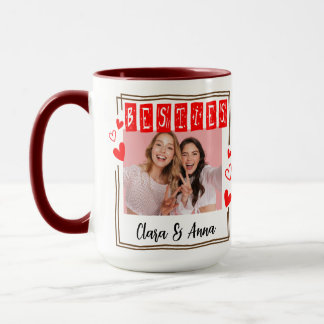 Minimalistisk Modern Chic Bästa Vänner BFF Foto Tv Mugg