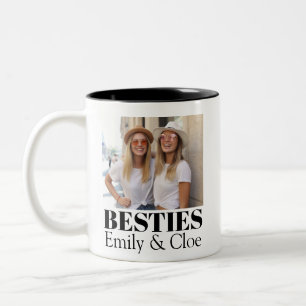 Minimalistisk Modern Chic Bästa Vänner BFF Foto Två-Tonad Mugg