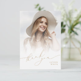 Minimalistisk Modern Chic-skript, foto Studenten Tack Kort