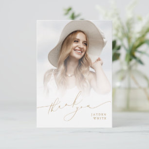 Minimalistisk Modern Chic-skript, foto Studenten Tack Kort