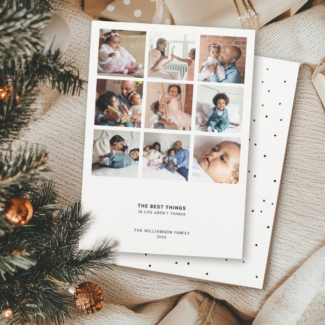 Minimalistisk modern citat | 9 Flera fotokollage Julkort (Skapare uppladdad)