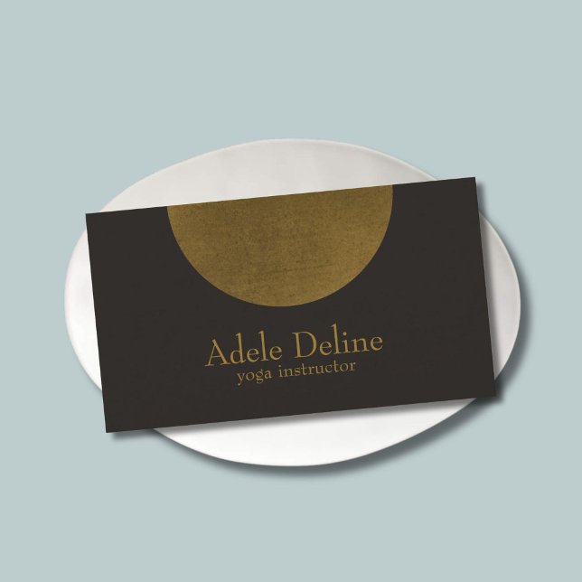 Minimalistisk Modern Copper Mörk Grått Yoga-instru Visitkort (Skapare uppladdad)