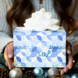 Minimalistisk modern design i blå geometrisk mönst presentpapper