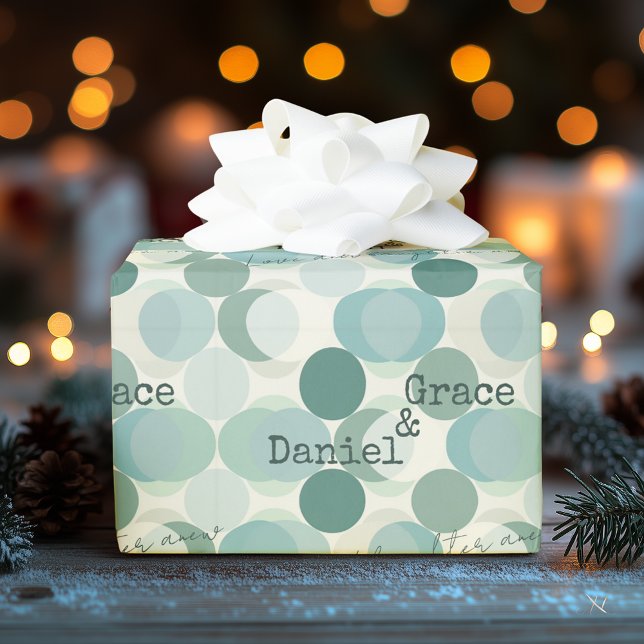 Minimalistisk modern design med teal cirklar presentpapper (Skapare uppladdad)