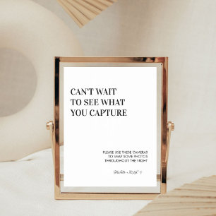 Minimalistisk Modern Disposable Camera-signatur fö Poster