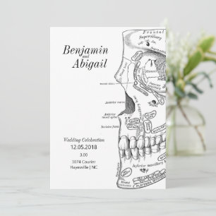 Minimalistisk modern Doktor Anatomy Skull Science Inbjudningar