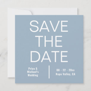 Minimalistisk modern Dusty Blue Square Spara Datumet