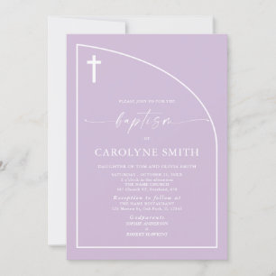 Minimalistisk Modern Elegance Girl Baptism-inbjuda Inbjudningar