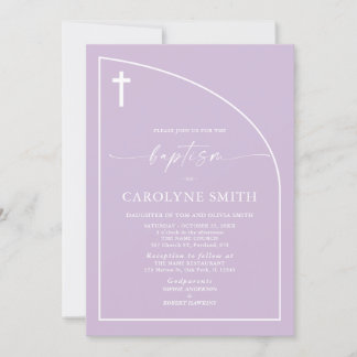 Minimalistisk Modern Elegance Girl Baptism-inbjuda Inbjudningar