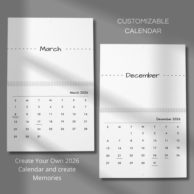 Minimalistisk Modern Elegant 2026 Kalender (Skapare uppladdad)