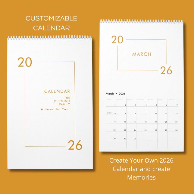 Minimalistisk Modern Elegant 2026 Kalender (Skapare uppladdad)