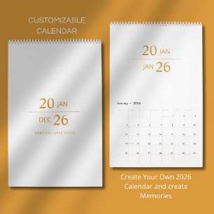 Minimalistisk Modern Elegant 2026 Kalender