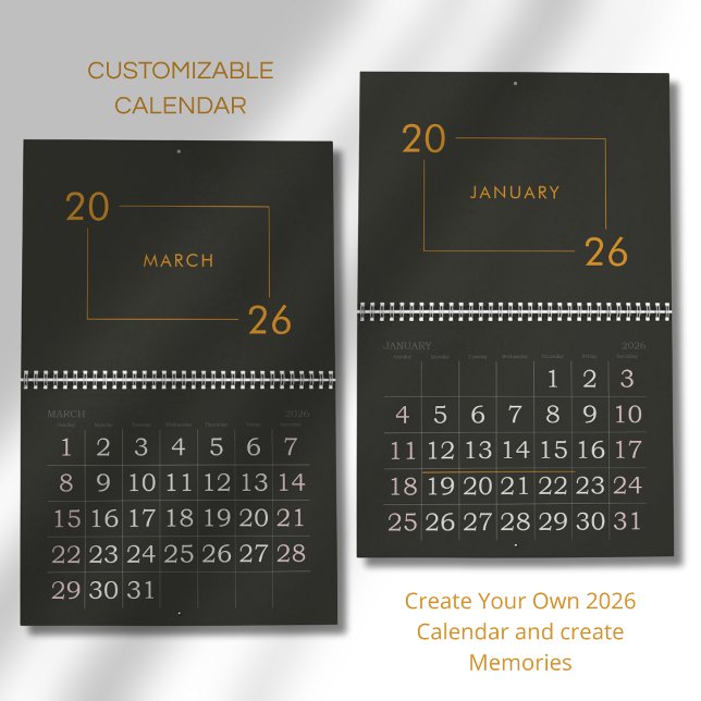 Minimalistisk Modern Elegant 2026 Kalender (Skapare uppladdad)