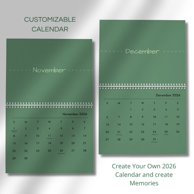 Minimalistisk Modern Elegant 2026 Kalender (Skapare uppladdad)