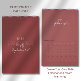 Minimalistisk Modern Elegant 2026 Kalender