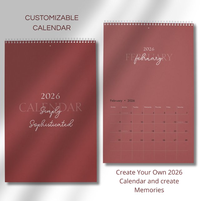 Minimalistisk Modern Elegant 2026 Kalender (Skapare uppladdad)
