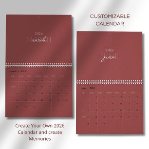 Minimalistisk Modern Elegant 2026 Kalender