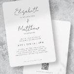 Minimalistisk Modern Elegant Chic enkel Bröllop Inbjudningar<br><div class="desc">Består av kursivt skript och serif-typografi. Allt mot en ren vit bakgrund. Dessa inslag är moderna,  enkla och chic. Detta är designat av White Papper Birch Co. exklusiv för Zazzle. Finns här: http://www.zazzle.com/store/whitepaperbirch</div>