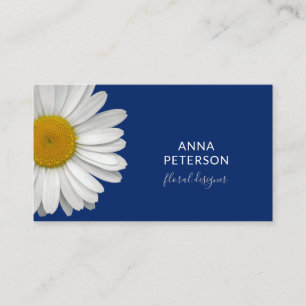 Minimalistisk Modern Elegant Daisy Blå Royal utan Visitkort