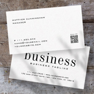 Minimalistisk Modern Elegant - enkel Chic Scan QR- Visitkort