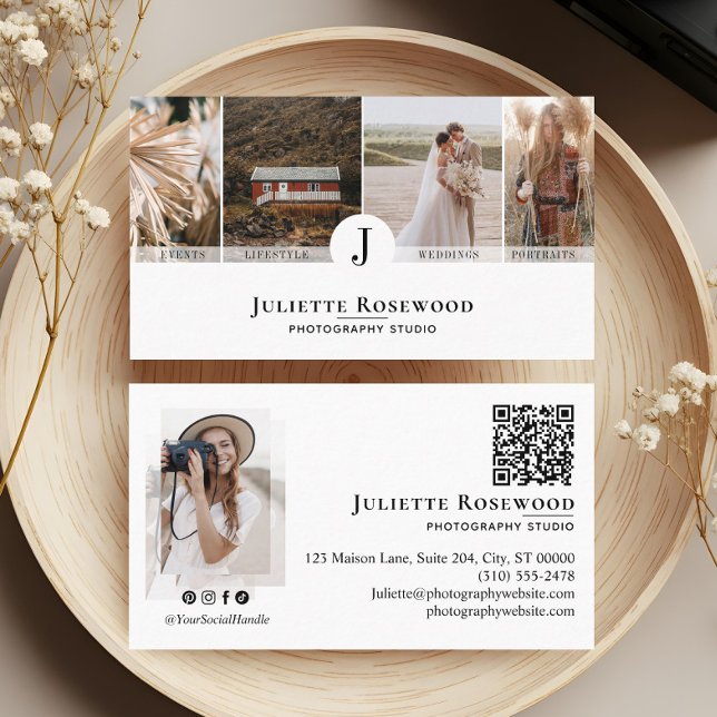 Minimalistisk Modern Elegant Fotograf Galleri Visitkort (Minimal Modern Elegant Photographer Photo Gallery Business Card)