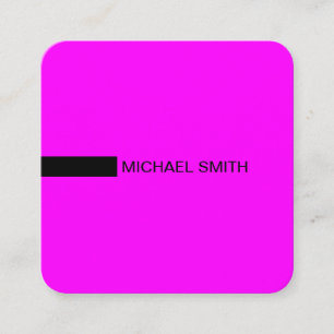 Minimalistisk Modern Elegant Fuchsia & Black Fyrkantigt Visitkort