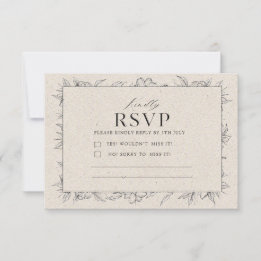 Minimalistisk Modern Elegant Kräm Ren RSVP-kort |  OSA Kort