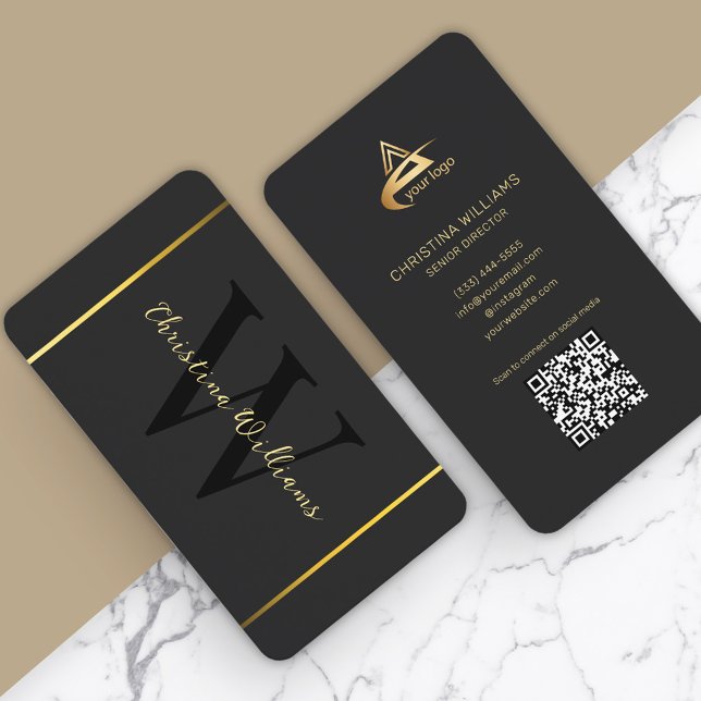 Minimalistisk Modern Elegant Monogram-Professionel Visitkort (Minimalist Modern Elegant Monogram Professional Business Card)