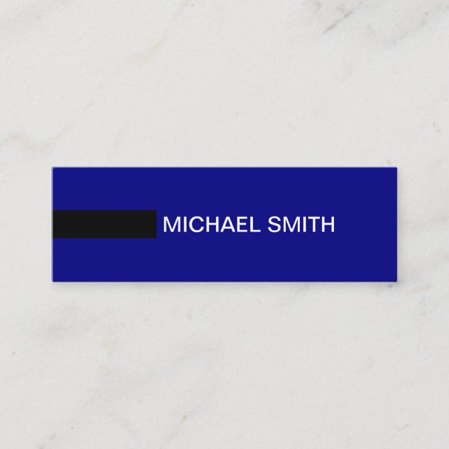Minimalistisk Modern Elegant Navy & Black Mini Visitkort (Framsida)