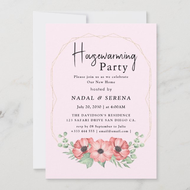 Minimalistisk Modern Elegant Party Inbjudningar (Framsida)
