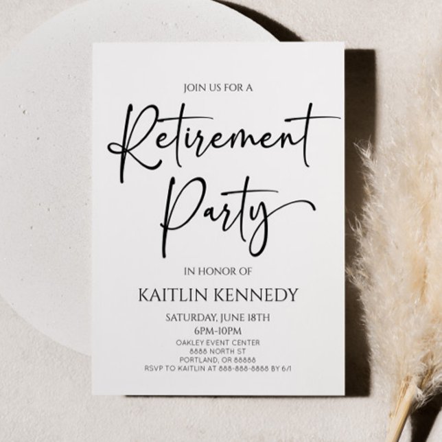 Minimalistisk modern Elegant Pension Party Inbjudningar (Skapare uppladdad)