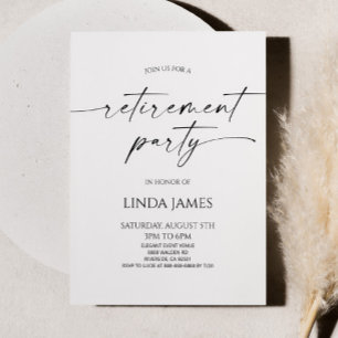 Minimalistisk Modern Elegant Pensionärsfest Inbjudningar
