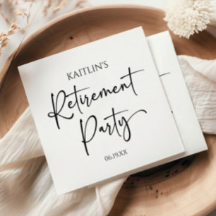 Minimalistisk Modern Elegant Pensionärsfest Pappersservett