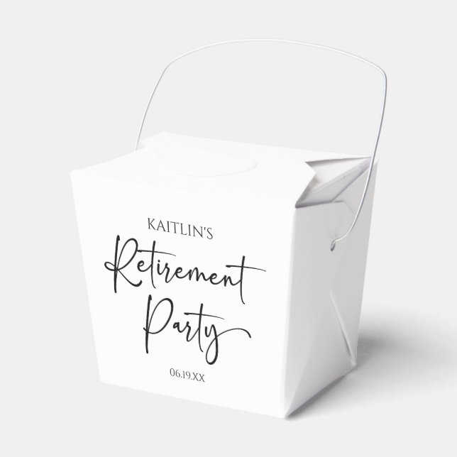 Minimalistisk Modern Elegant Pensionärsfest Presentaskar (Framsidan Sidan)