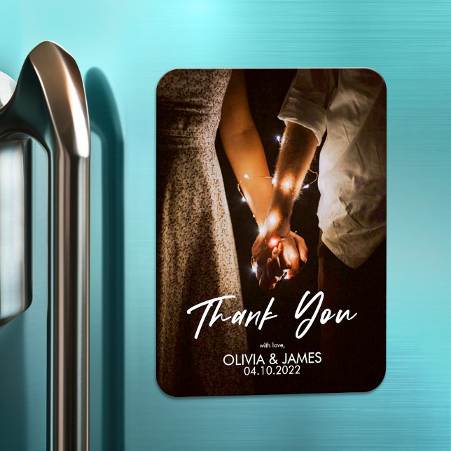 Minimalistisk Modern Elegant Photo Tack Memorial Magnet (Skapare uppladdad)