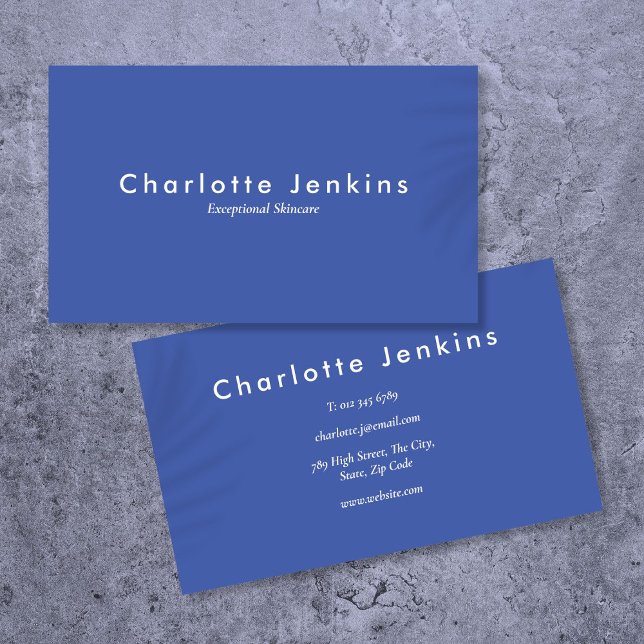 Minimalistisk Modern Elegant Professionell Blå Visitkort (Minimalist Modern Elegant Professional Blue Business Card)