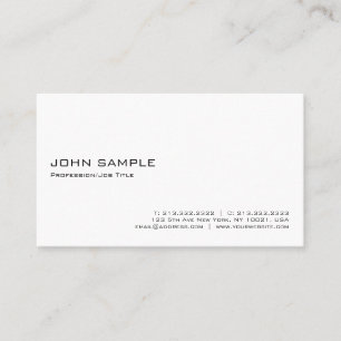 Minimalistisk Modern Elegant-Professionell vit Visitkort