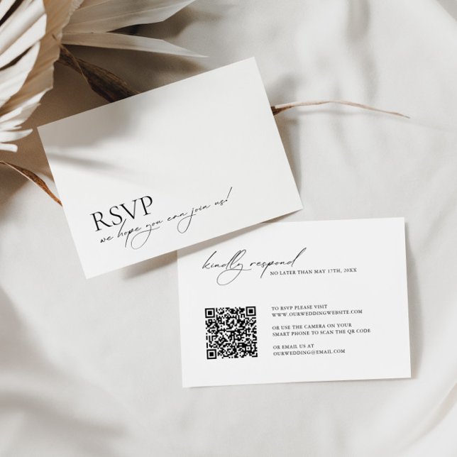 Minimalistisk Modern Elegant QR-kodens Bröllop OSA (Skapare uppladdad)