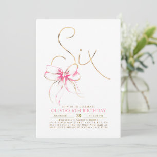 Minimalistisk Modern Elegant Rosa Slinga 6-års Föd Inbjudningar