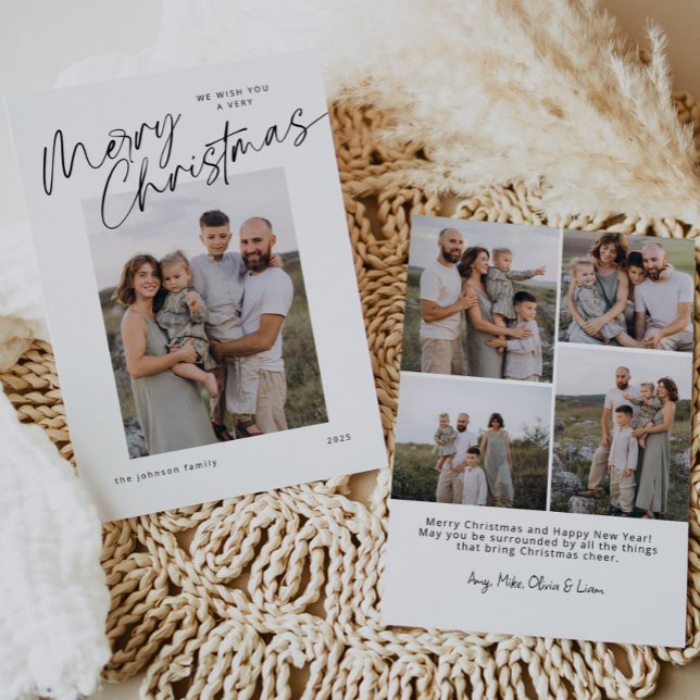 Minimalistisk Modern Elegant-skript jul Julkort (Skapare uppladdad)