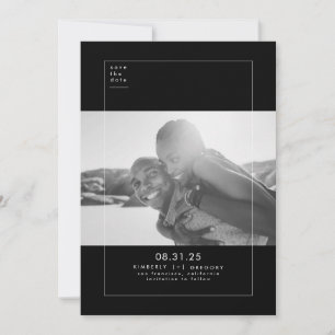 Minimalistisk modern Elegant Spara datumfoto Datumet