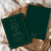 Minimalistisk modern Emerald Grönt Guld Bröllop