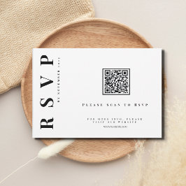 Minimalistisk modern enkel bröllop-qr-kod OSA kort