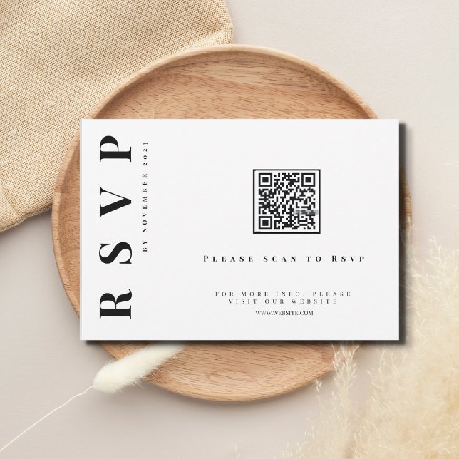 Minimalistisk modern enkel bröllop-qr-kod OSA kort (Skapare uppladdad)