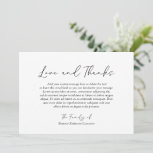 Minimalistisk modern enkel Elegant - begravning Tack Kort