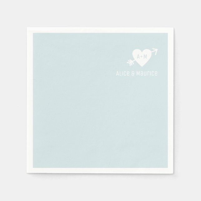 Minimalistisk Modern Enkel Elegant Blå Cocktail Pappersservett (Framsidan)