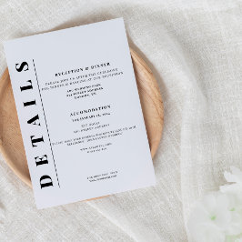 Minimalistisk modern enkel information tilläggskort