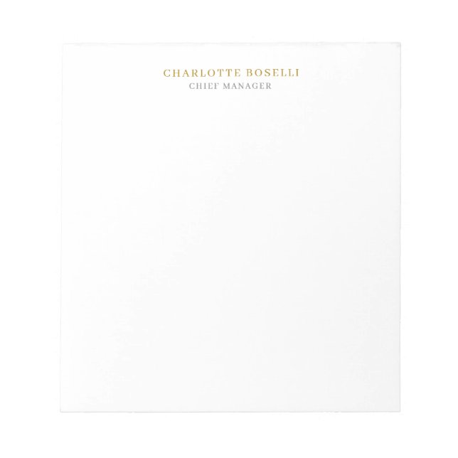 Minimalistisk Modern Enkel Professionell Guld Färg Anteckningsblock (Framsida)